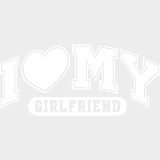 I Love My Boyfriend & Girlfriend Red & White - Boyfriend-Girlfriend DTF Transfers Adult Unisex - S & M (10’’) / White