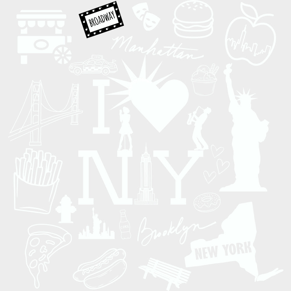I Love New York - States & Cities DTF Transfer Adult Unisex - S & M (10’’) / Light Color Design (See Imaging)