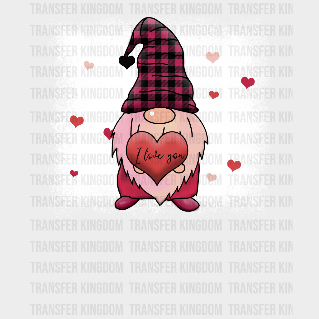 I Love You Girl Gnome - Dtf Heat Transfer