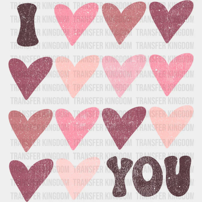 I Love You Heart Design - Valentine's Day DTF Transfer