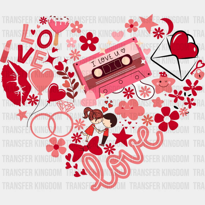 I Love You Tape Heart Valentine's Day Design - DTF heat transfer