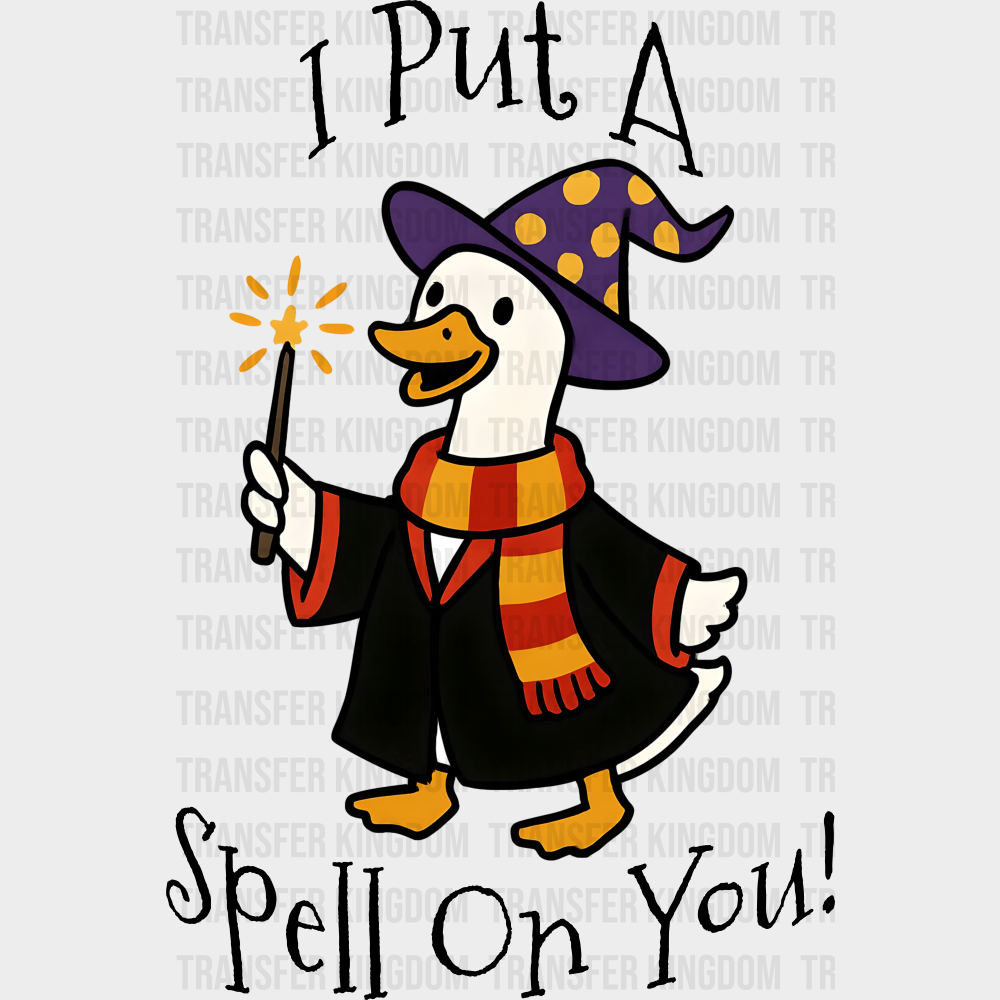I Put A Spell On You B&W Halloween DTF Transfer Adult Unisex S & M (10’’) / Dark Color Design (See Imaging)