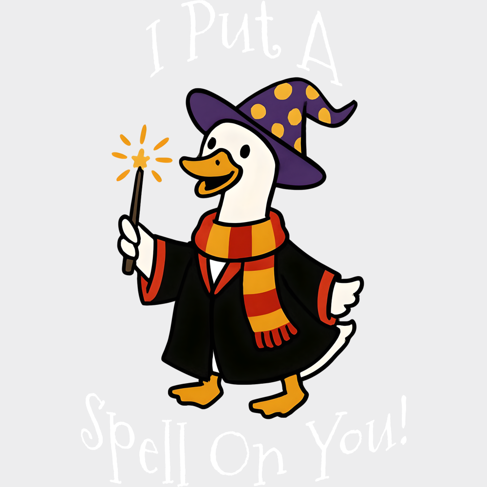 I Put A Spell On You B&W Halloween DTF Transfer Adult Unisex S & M (10’’) / Light Color Design (See Imaging)