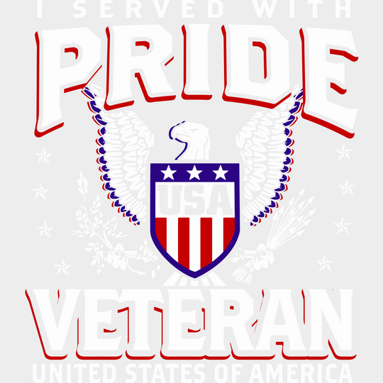 I Served With Pride - Army Dtf Transfer Unisex S & M (10’’) / Light Color Design See Imaging