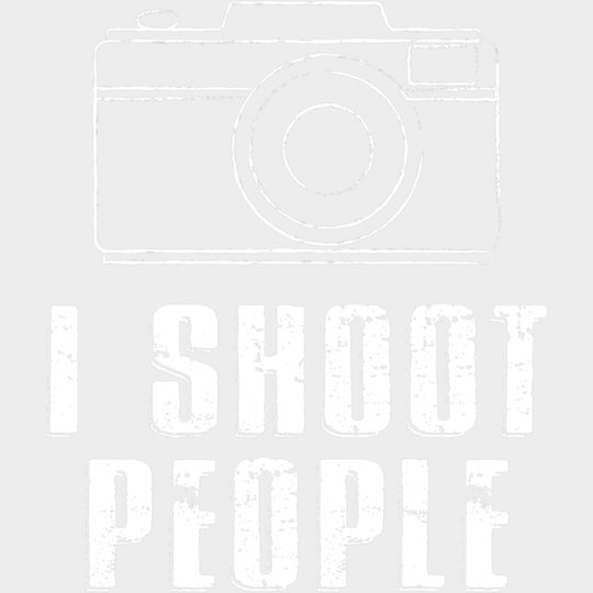 I Shoot People B&W Camera Design - Photography DTF Transfers Adult Unisex - S & M (10’’) / Light Color Design (See