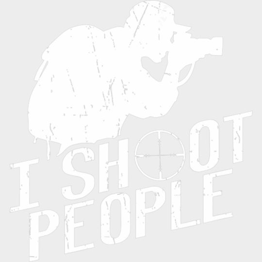 I Shoot People B&W Scope Design - Photography DTF Transfers Adult Unisex - S & M (10’’) / Light Color Design (See