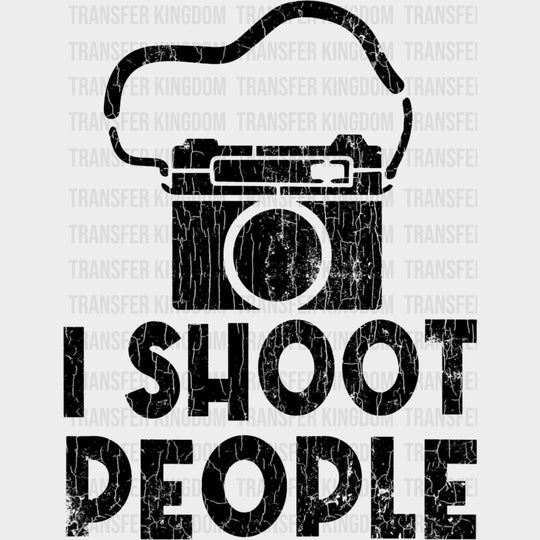 I Shoot People Camera With Strap - Photography DTF Transfers Adult Unisex - S & M (10’’) / Dark Color Design (See
