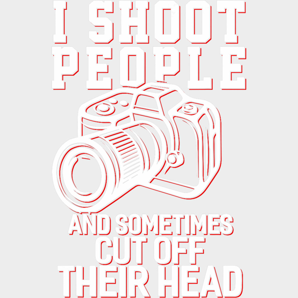 I Shoot People Red B&W - Photography DTF Transfers Adult Unisex - S & M (10’’) / Light Color Design (See Imaging)