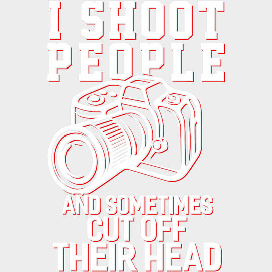 I Shoot People Red B&W - Photography DTF Transfers Adult Unisex - S & M (10’’) / Light Color Design (See Imaging)