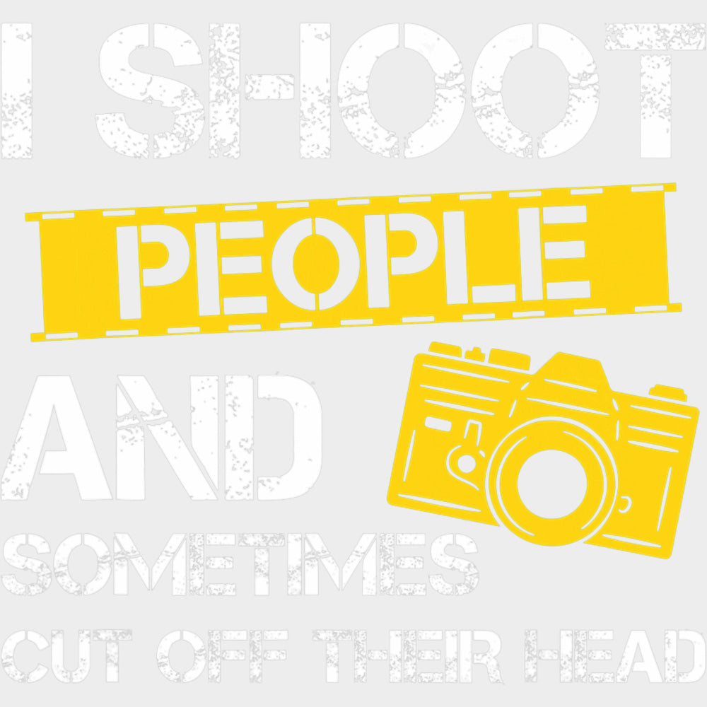 I Shoot People Yellow B&W - Photography DTF Transfers Adult Unisex - S & M (10’’) / Light Color Design (See Imaging)