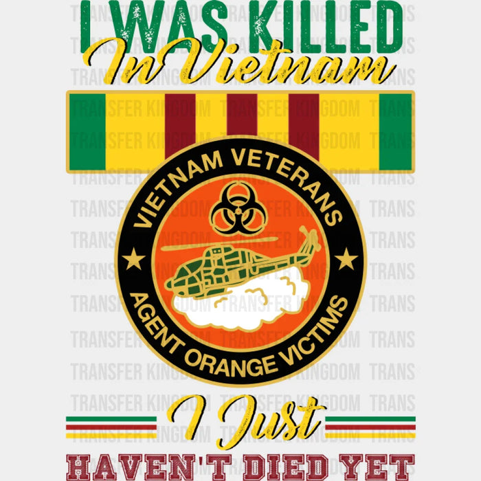 I Was Killed In Vietnam I Just Haven't Died Yet - Military DTF Transfer