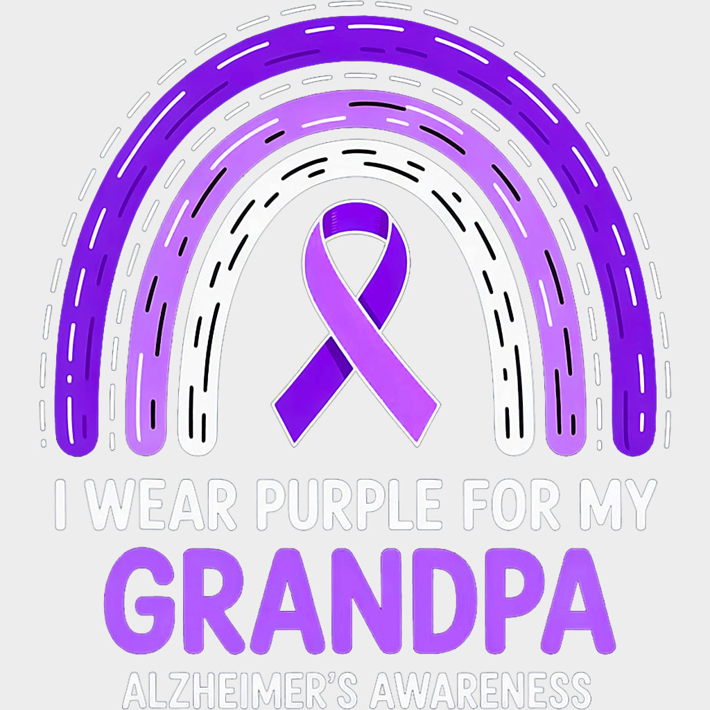 I Wear Purple For My Grandpa - Alzheimer's Awareness DTF Transfer transfer-kingdom Light Color Design (See Imaging)