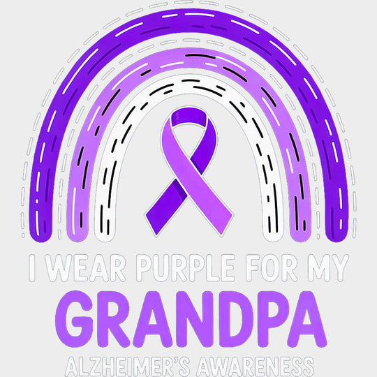 I Wear Purple For My Grandpa - Alzheimer's Awareness DTF Transfer transfer-kingdom Light Color Design (See Imaging)