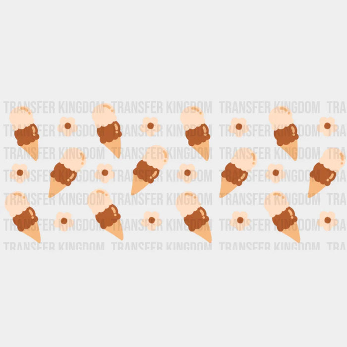 Ice Cream And Flowers UV DTF Transfer Cup Wrap UV DTF Sticker