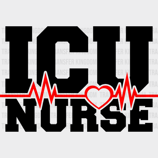 Icu Heart Rhythm Nurse Design - Dtf Heat Transfer Unisex S & M (10’’) / Dark Color See Imaging