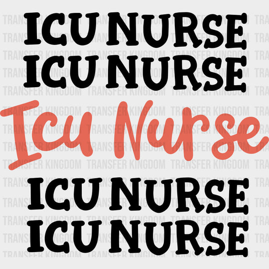 ICU Nurse Orange B&W - ICU DTF Transfers Adult Unisex - S & M (10’’) / Dark Color Design (See Imaging)