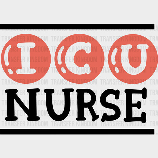 ICU Nurse Orange Circles - ICU DTF Transfers Adult Unisex - S & M (10’’) / Dark Color Design (See Imaging)