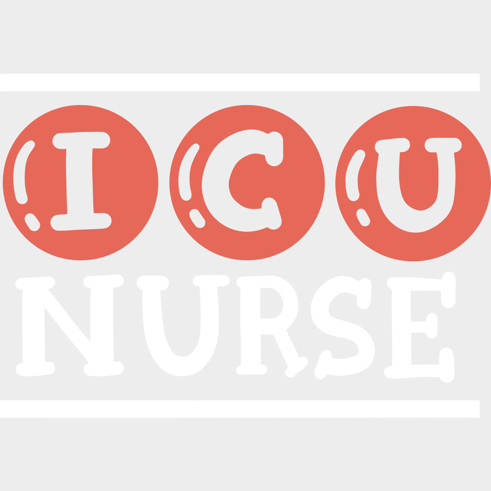 ICU Nurse Orange Circles - ICU DTF Transfers Adult Unisex - S & M (10’’) / Light Color Design (See Imaging)