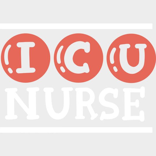 ICU Nurse Orange Circles - ICU DTF Transfers Adult Unisex - S & M (10’’) / Light Color Design (See Imaging)