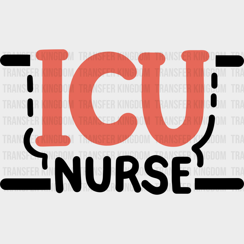 ICU Nurse Orange Design - ICU DTF Transfers Adult Unisex - S & M (10’’) / Dark Color Design (See Imaging)