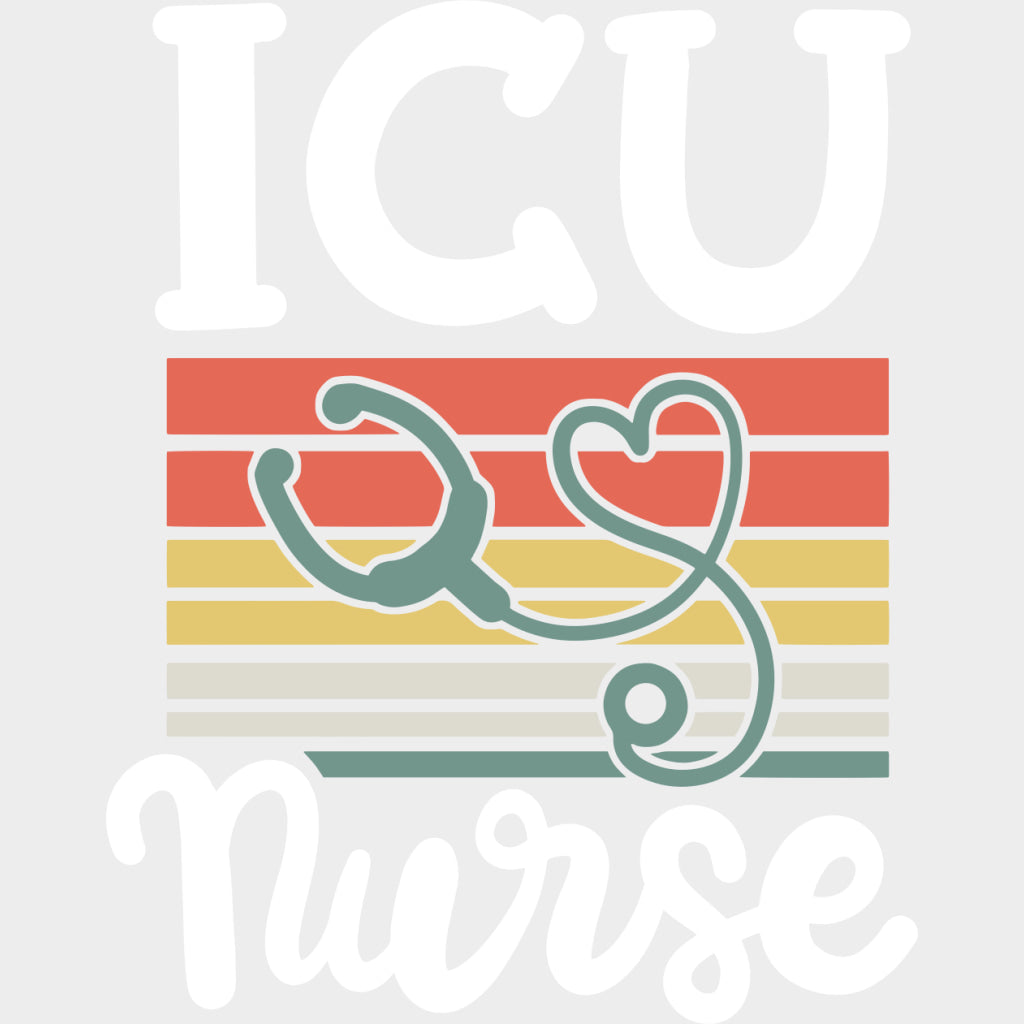 ICU Nurse Stethoscope Teal Color - ICU DTF Transfers Adult Unisex - S & M (10’’) / Light Color Design (See Imaging)