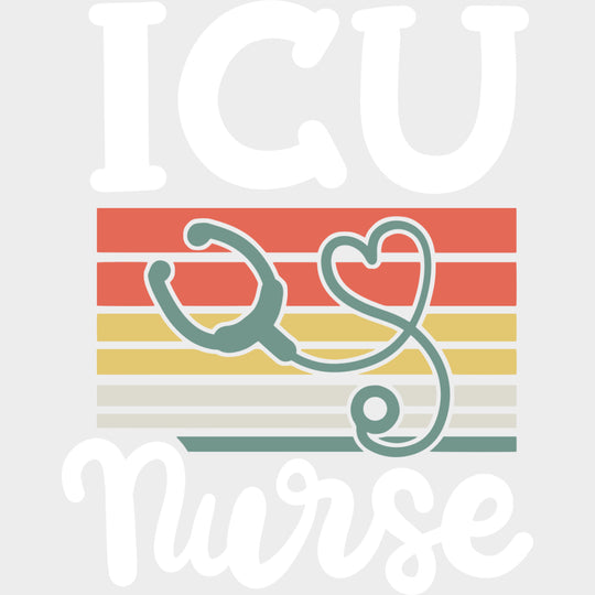 ICU Nurse Stethoscope Teal Color - ICU DTF Transfers Adult Unisex - S & M (10’’) / Light Color Design (See Imaging)