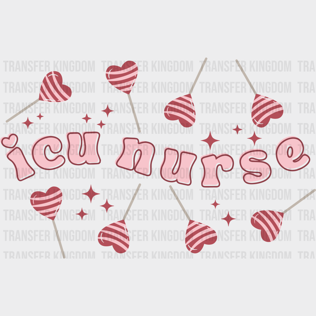 Icu Nurse Valentines Day Design - Dtf Heat Transfer