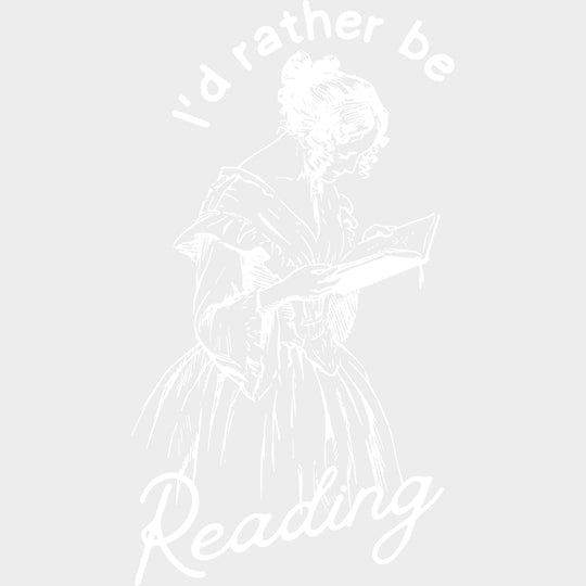 I’d Rather Be Reading B&W - Reading DTF Transfers - Adult Unisex - S & M (10’’) / Light Color Design (See Imaging)