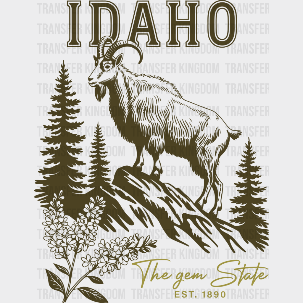 Idaho The Gem State - States & Cities DTF Transfer