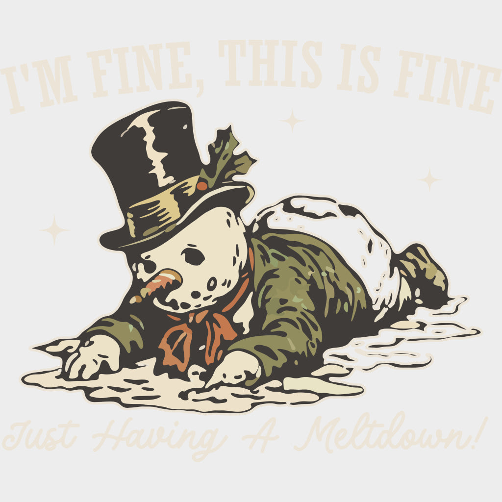 I’m Fine This Is Fine Just Having A Meltdown - Funny DTF Transfers Adult Unisex - S & M (10’’) / Light Color Design