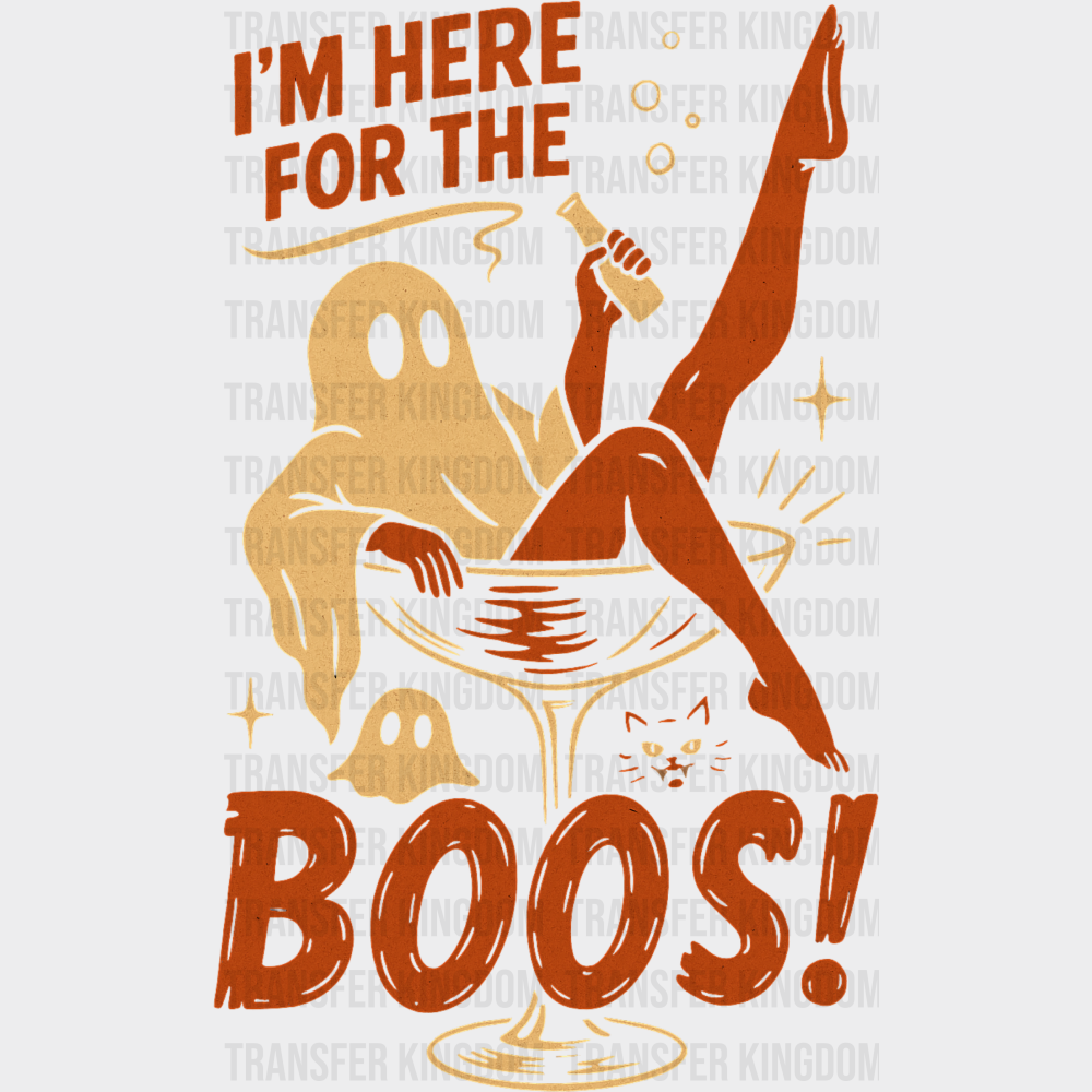 I’m Here For The Boos Halloween DTF Transfer Adult Unisex S & M (10’’) / Dark Color Design (See Imaging)