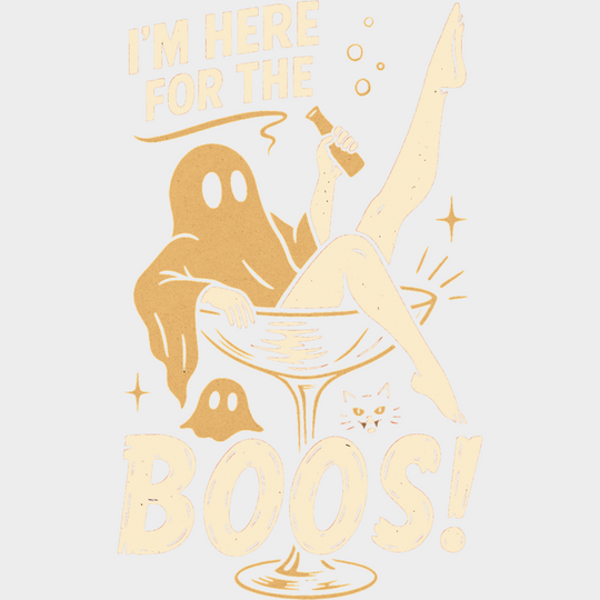I’m Here For The Boos Halloween DTF Transfer Adult Unisex S & M (10’’) / Light Color Design (See Imaging)