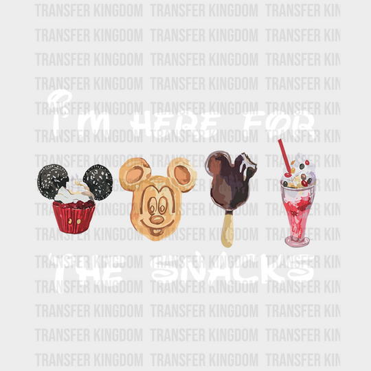 I’m Here For The Snacks Disney Dtf Transfer Unisex - S & M (10’) / Light Color Design See Imaging