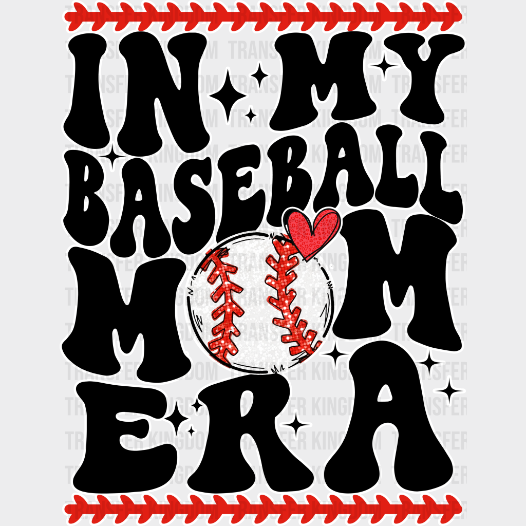 In My Baseball Mom Era - Dtf Heat Transfer Unisex S & M (10’’) / Light Color Design (See Imaging)