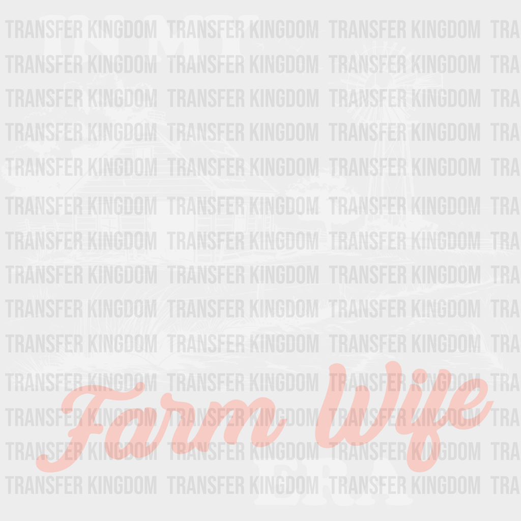 In My Farm Wife Era - Farmer Dtf Transfer Unisex S & M (10’’) / Light Color Design See Imaging