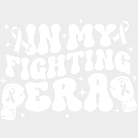 In My Fighting Era, Black, White & Purple - Lymphoma DTF Transfers transfer-kingdom Light Color Design (See Imaging)