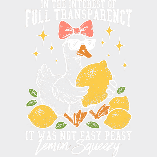 In The Interest Of Fully Transparency - Funny DTF Transfer Adult Unisex - S & M (10’’) / Light Color Design (See