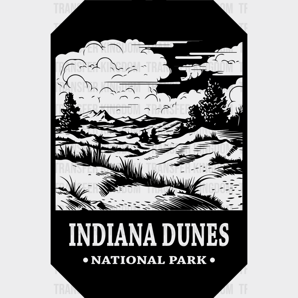 Indiana Dunes National Park Design - Parks Dtf Transfers Unisex S & M (10’) / Dark Color See Imaging