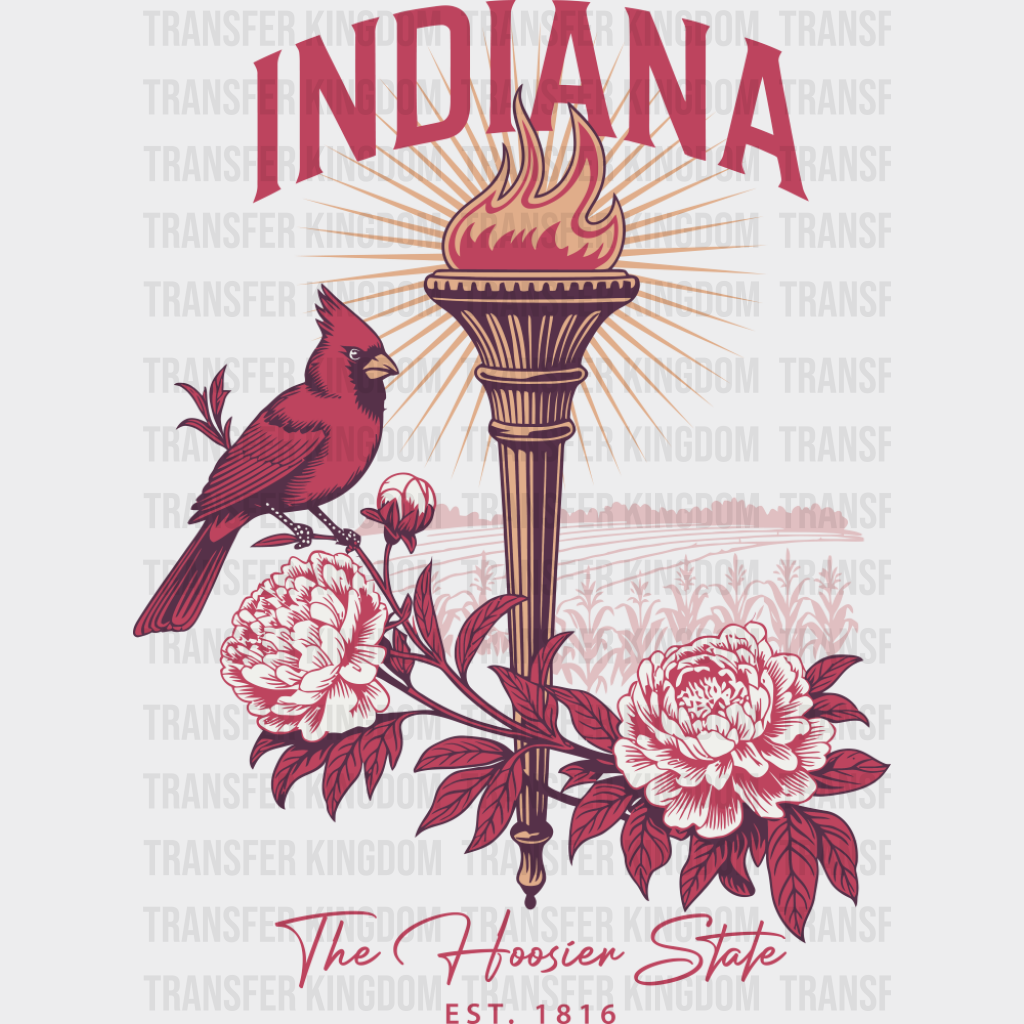 Indiana The Hooiser State - States & Cities DTF Transfer