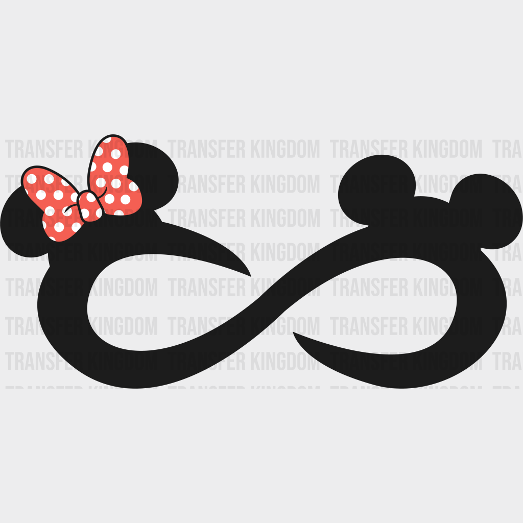 Infinity Mickey And Minnie Design - Dtf Heat Transfer Unisex S & M ( 10 ) / Dark Color (See Imaging)