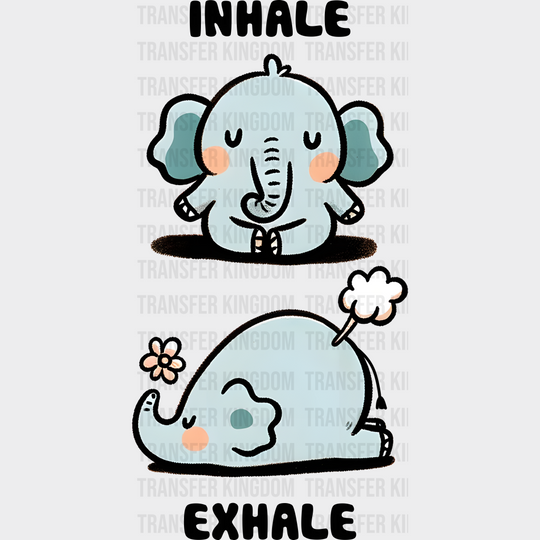 Inhale Exhale Elephant Design - Yoga Dtf Heat Transfer Unisex S & M (10’’) / Dark Color (See