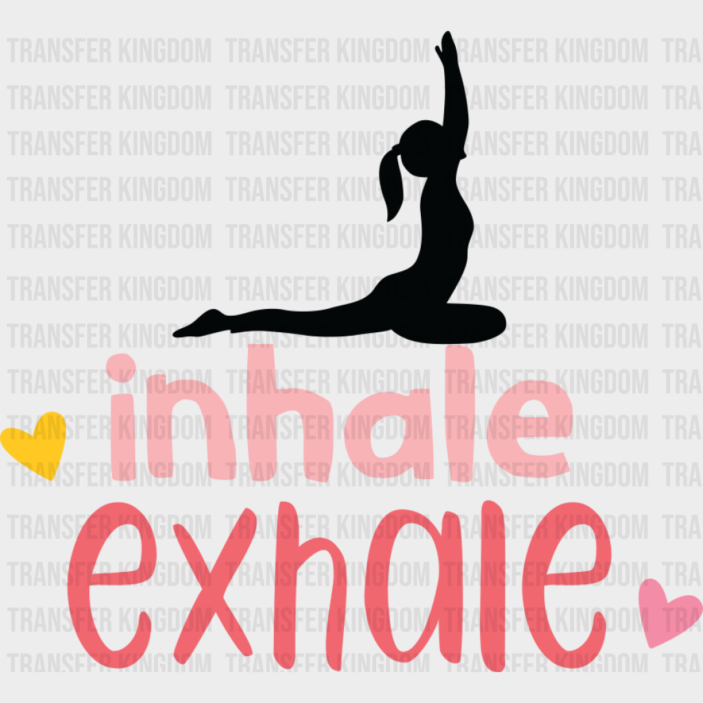 Inhale Exhale - Yoga DTF Transfer Adult Unisex - S & M (10’’) / Dark Color Design (See Imaging)