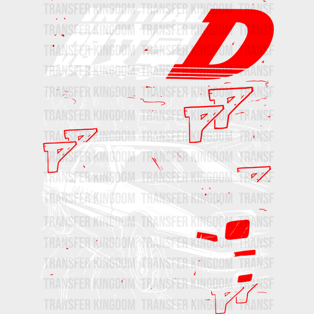 Initial D Red And White Design - Anime DTF Transfer