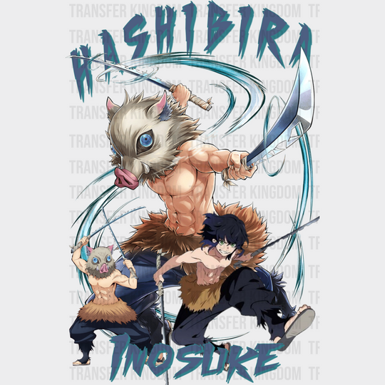 Inosuke Hashibira Blue Design - Demon Slayer Iron On Dtf Transfer