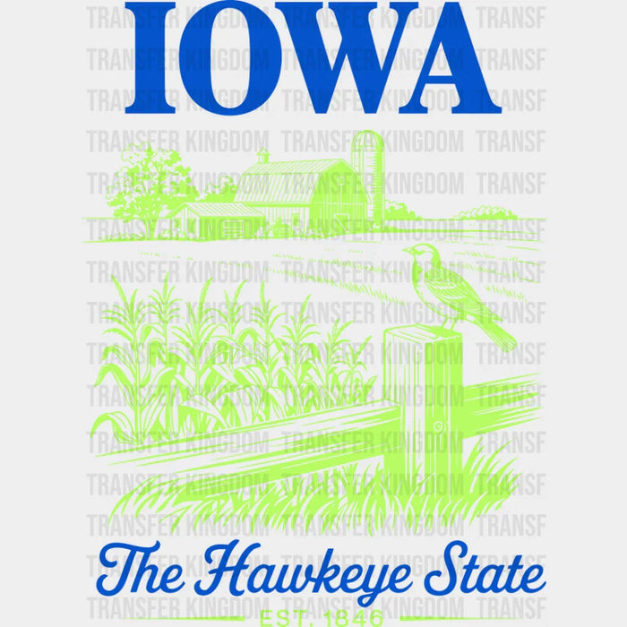 Iowa The Hawkeye State - States & Cities DTF Transfer