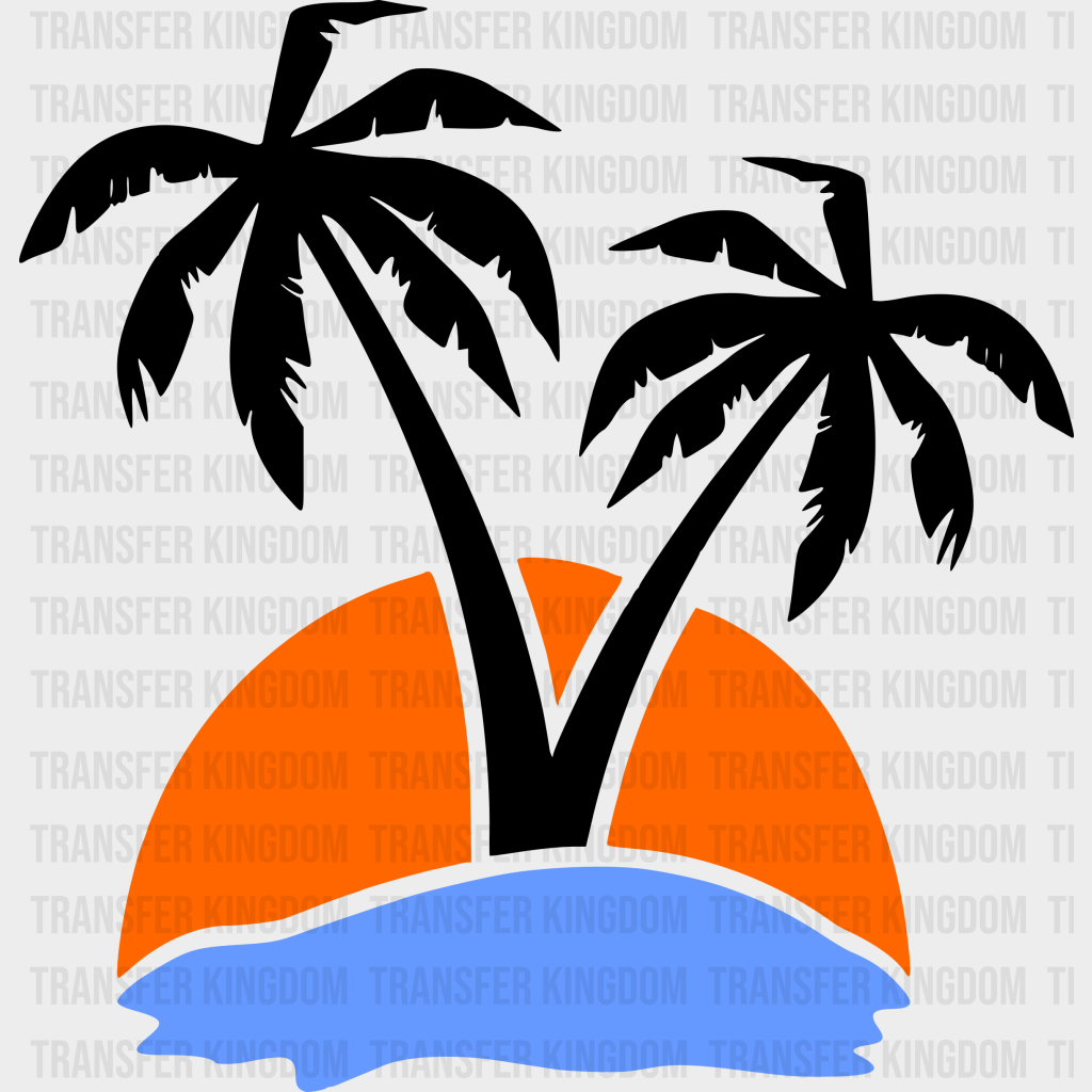 Island Palm Trees Summer Uv Dtf Transfer Cup Wrap Sticker