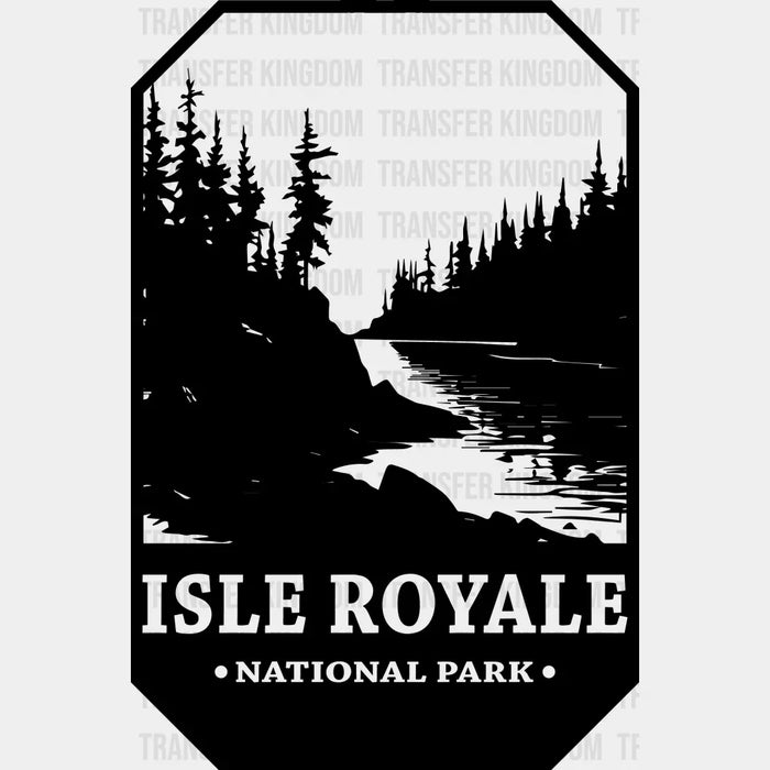 Isle Royale National Park Black And White Design - National Parks DTF Transfers