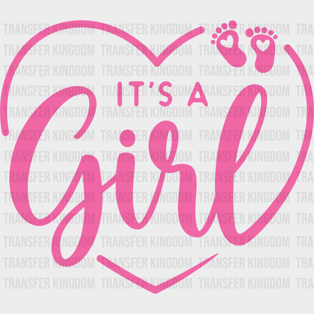 It’s A Girl Heart Design - Gender Reveal Dtf Transfer