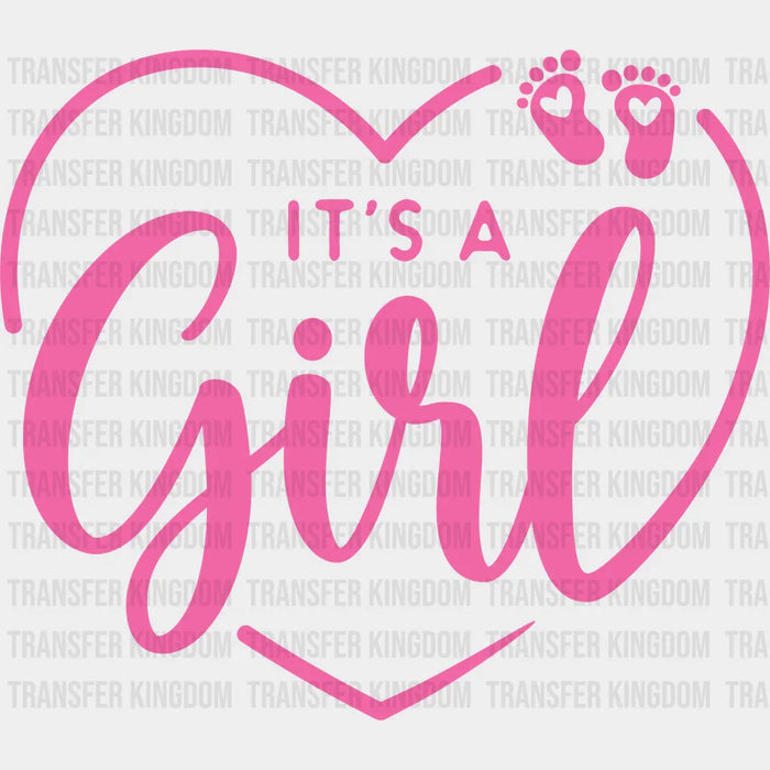 It's A Girl Heart Design - Gender Reveal DTF Transfer