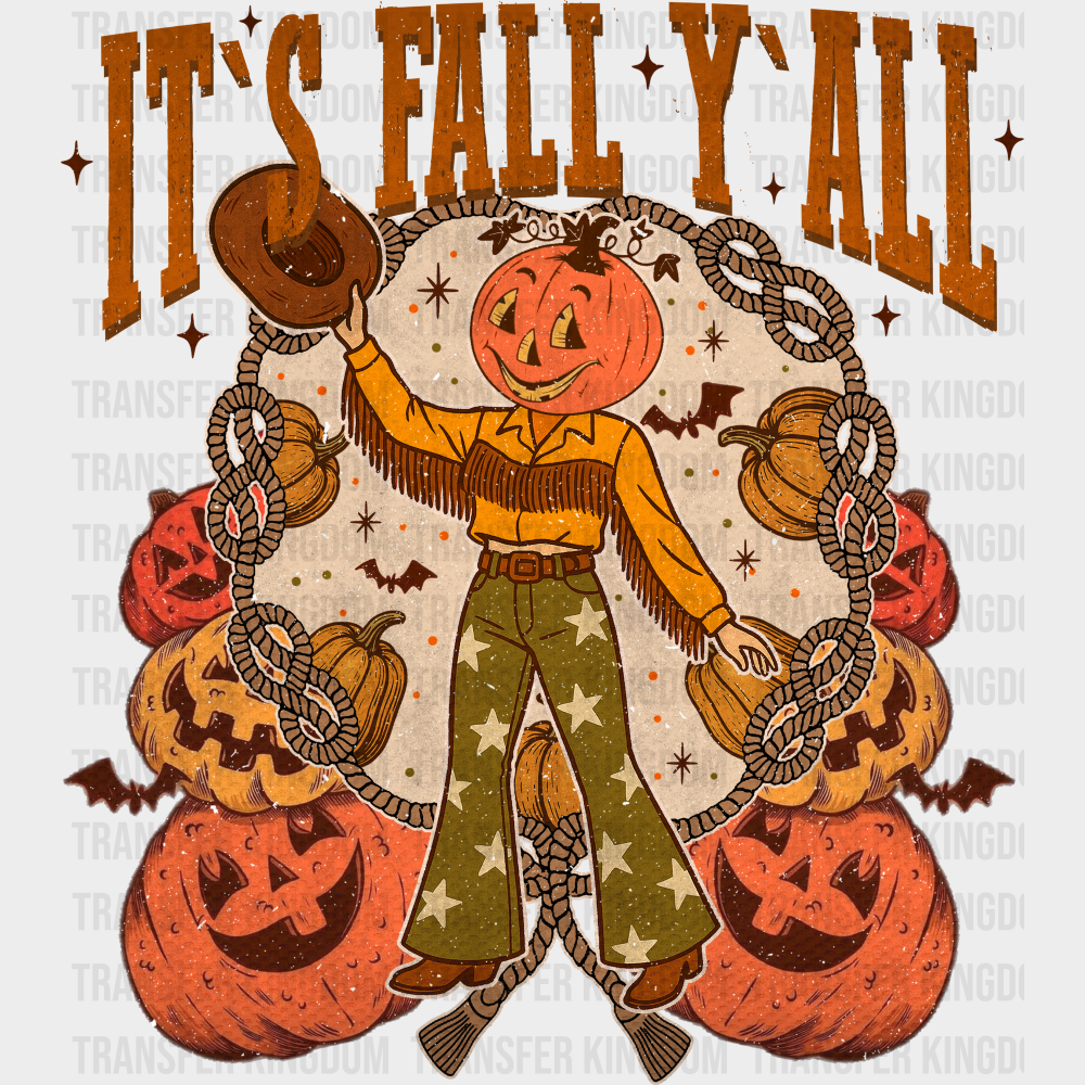 It’s Fall Y’all - Halloween DTF Transfer Adult Unisex - S & M (10’’) / Dark Color Design (See Imaging)